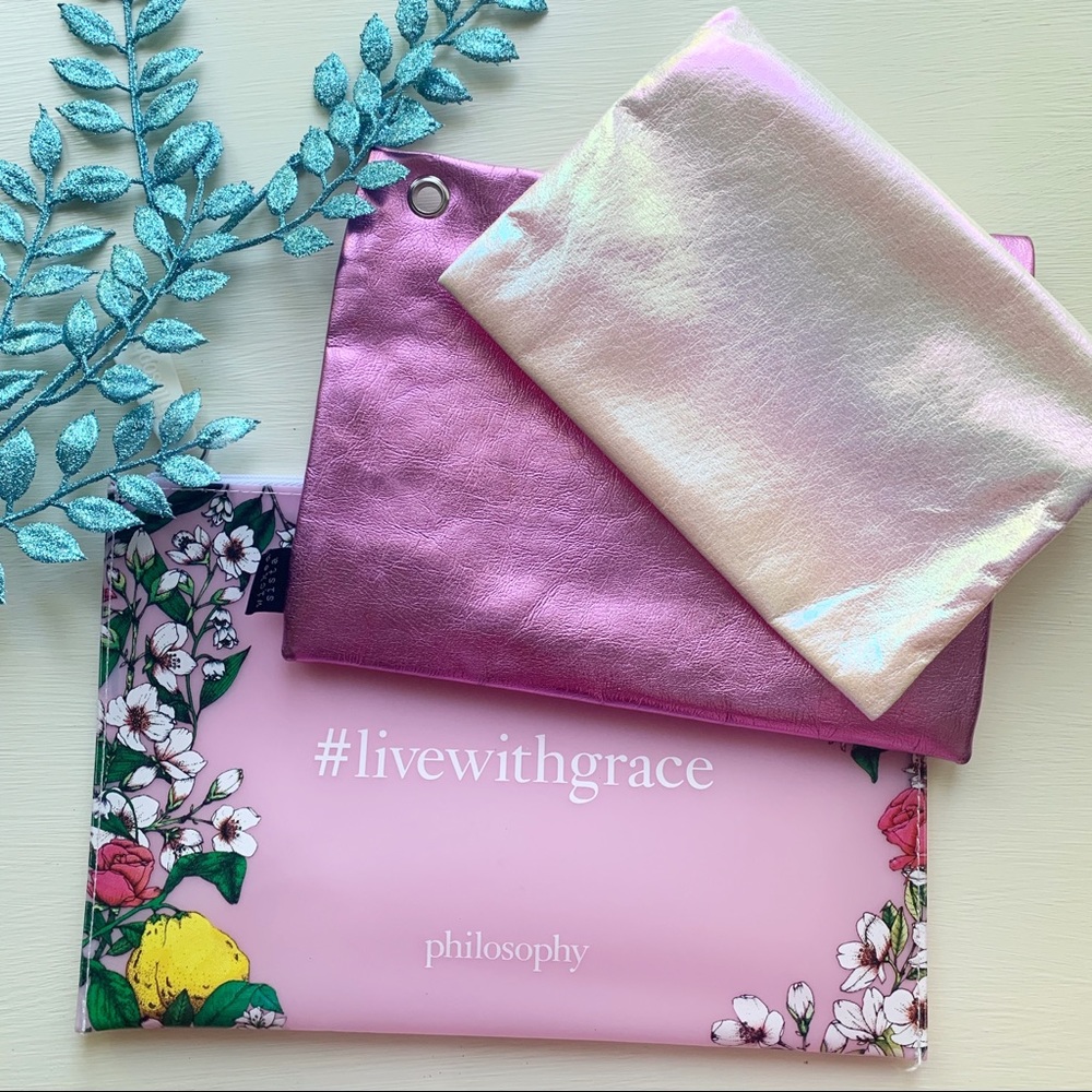 3 makeup bags & FREE lip scrub